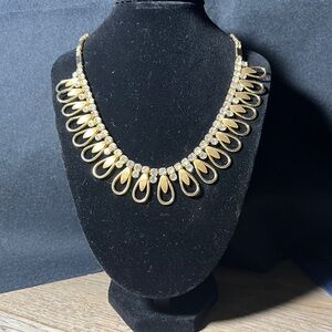 Sarah Coventry Gold Necklace with Crystal Details